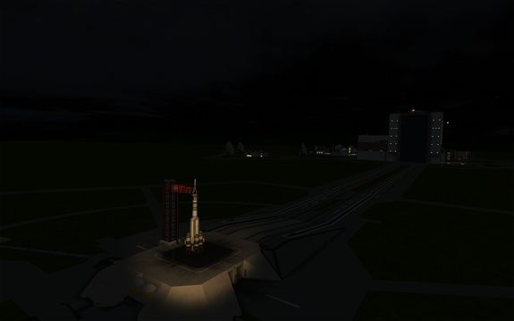 launchpad camera shot - you can see Jool setting just to the right of the VAB
